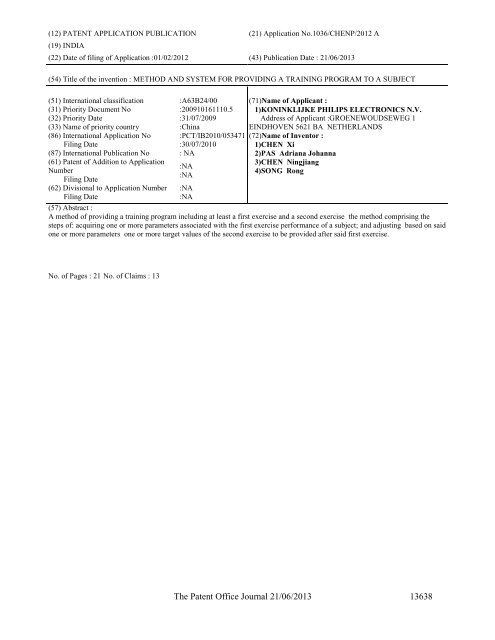 Part-I - Controller General of Patents Designs and Trademarks