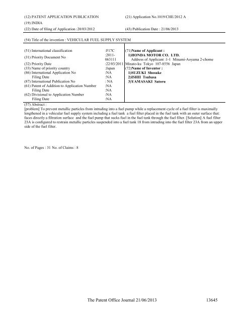 Part-I - Controller General of Patents Designs and Trademarks