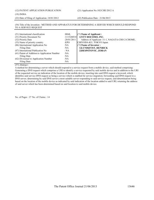 Part-I - Controller General of Patents Designs and Trademarks