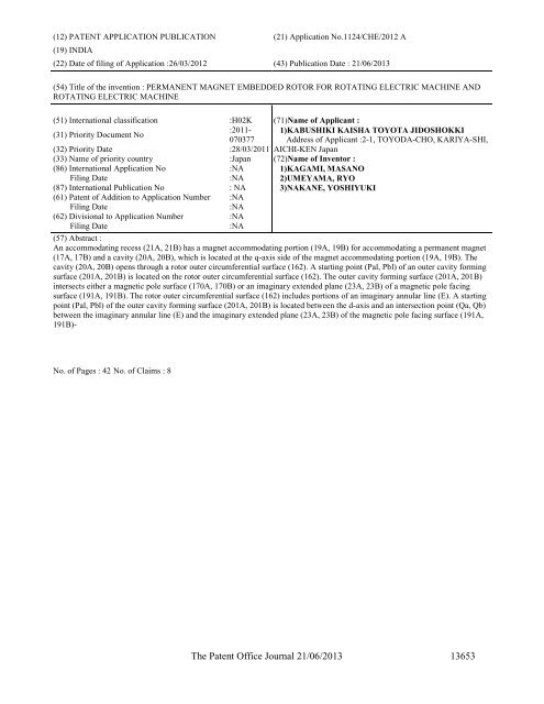 Part-I - Controller General of Patents Designs and Trademarks