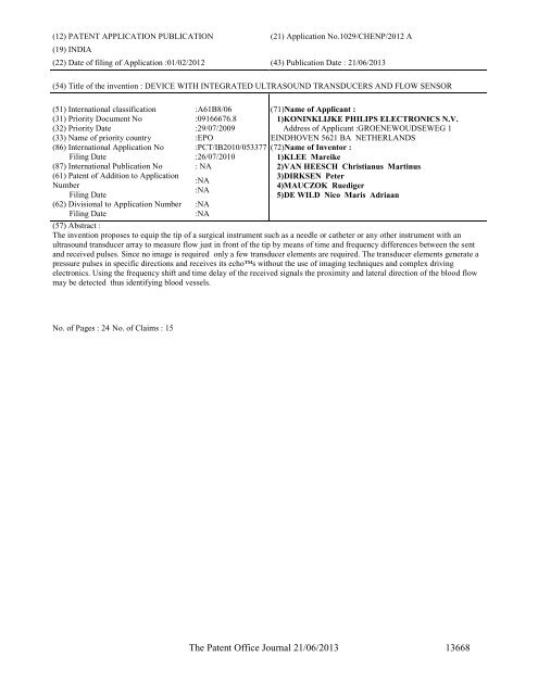 Part-I - Controller General of Patents Designs and Trademarks