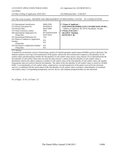 Part-I - Controller General of Patents Designs and Trademarks