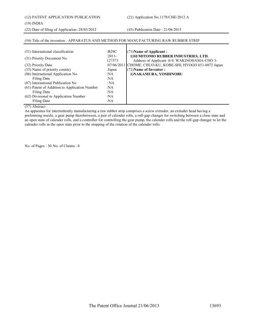 Part-I - Controller General of Patents Designs and Trademarks