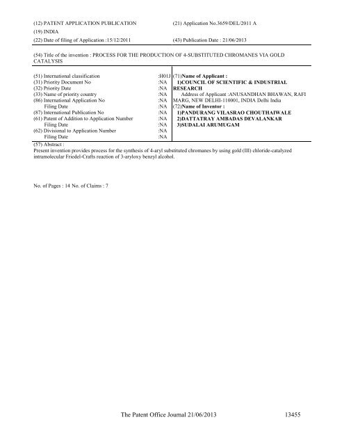 Part-I - Controller General of Patents Designs and Trademarks