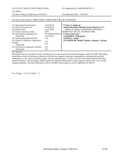 Part-I - Controller General of Patents Designs and Trademarks