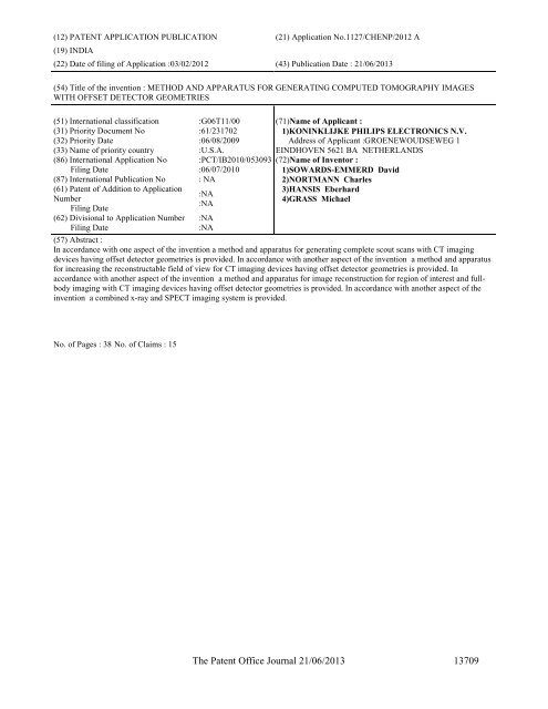 Part-I - Controller General of Patents Designs and Trademarks