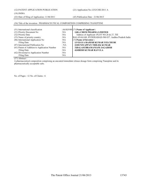 Part-I - Controller General of Patents Designs and Trademarks