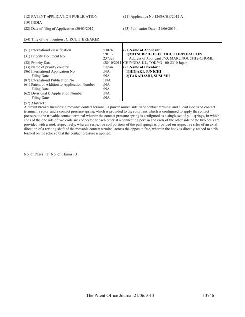 Part-I - Controller General of Patents Designs and Trademarks