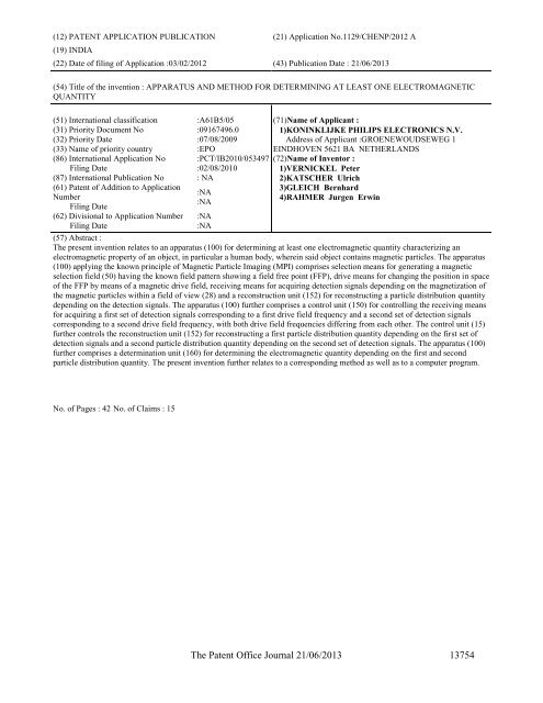 Part-I - Controller General of Patents Designs and Trademarks