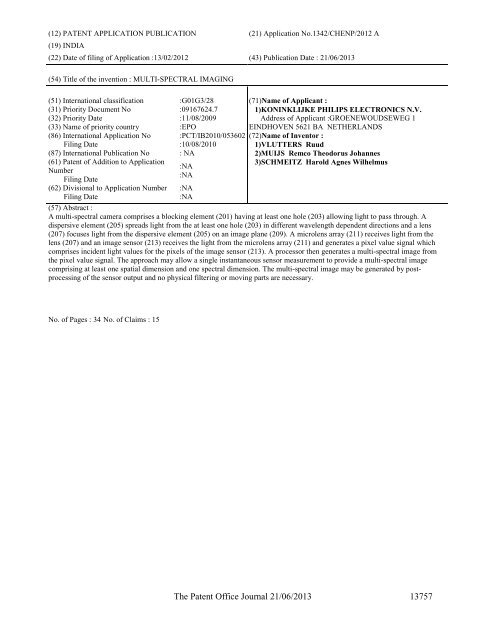 Part-I - Controller General of Patents Designs and Trademarks