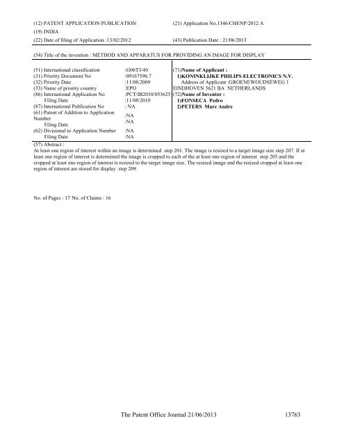 Part-I - Controller General of Patents Designs and Trademarks