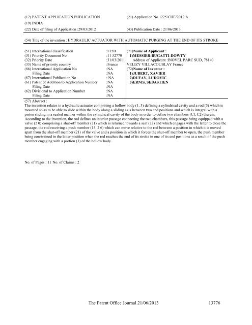 Part-I - Controller General of Patents Designs and Trademarks