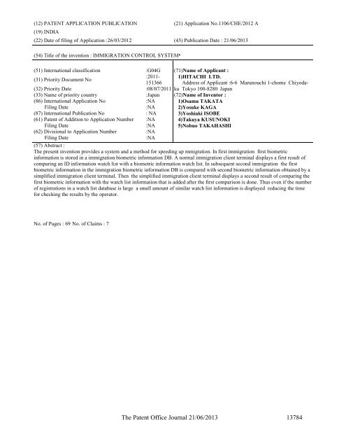 Part-I - Controller General of Patents Designs and Trademarks