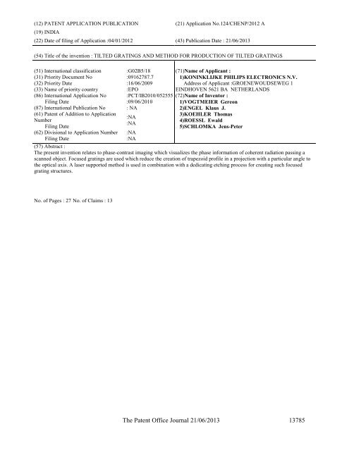 Part-I - Controller General of Patents Designs and Trademarks