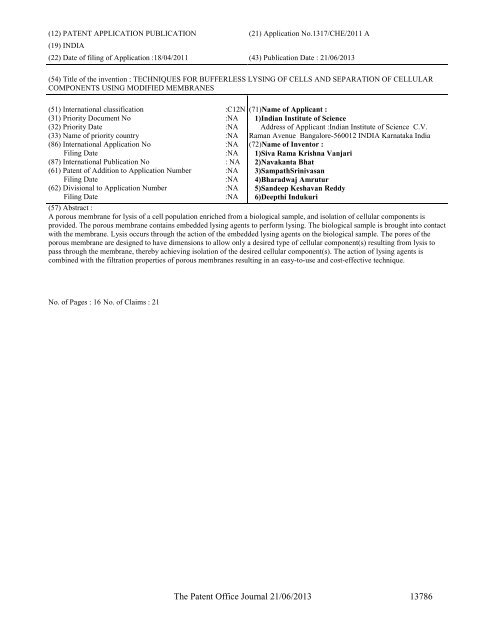 Part-I - Controller General of Patents Designs and Trademarks