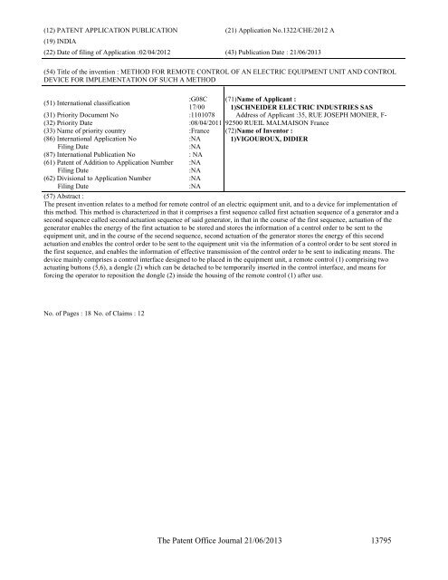 Part-I - Controller General of Patents Designs and Trademarks