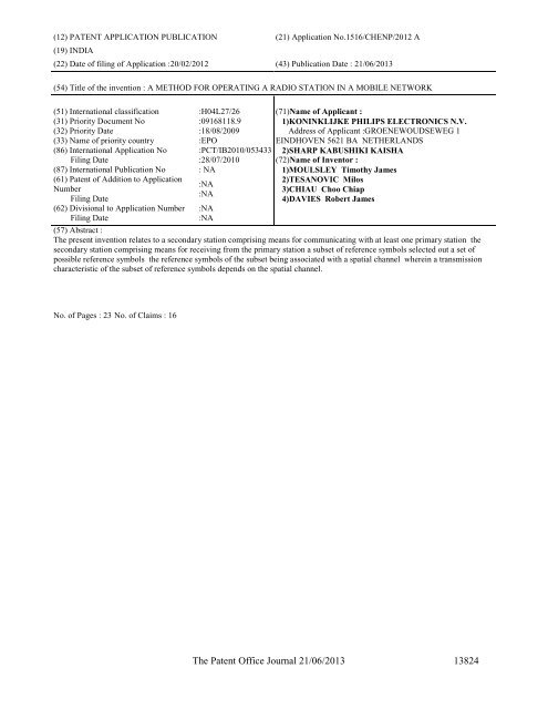 Part-I - Controller General of Patents Designs and Trademarks