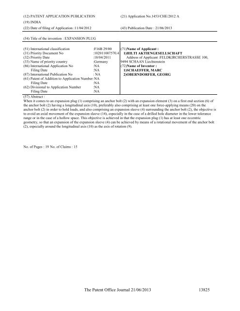 Part-I - Controller General of Patents Designs and Trademarks