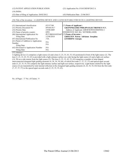 Part-I - Controller General of Patents Designs and Trademarks