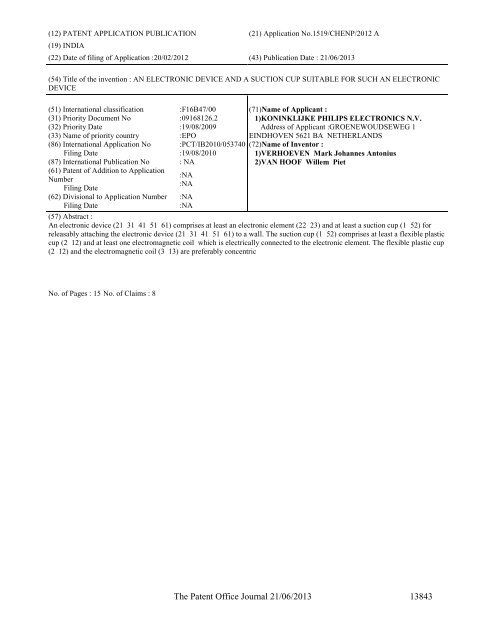 Part-I - Controller General of Patents Designs and Trademarks