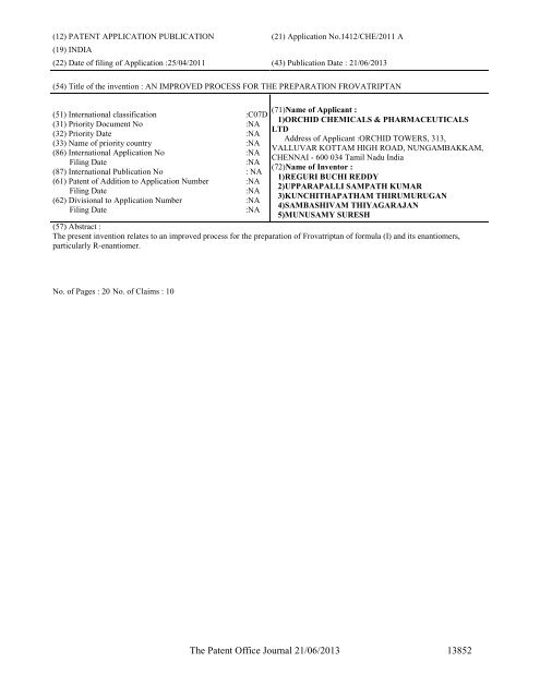 Part-I - Controller General of Patents Designs and Trademarks