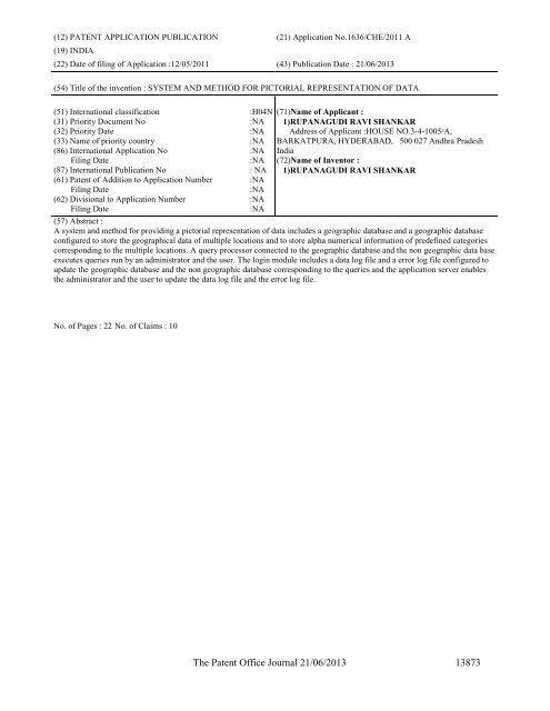 Part-I - Controller General of Patents Designs and Trademarks