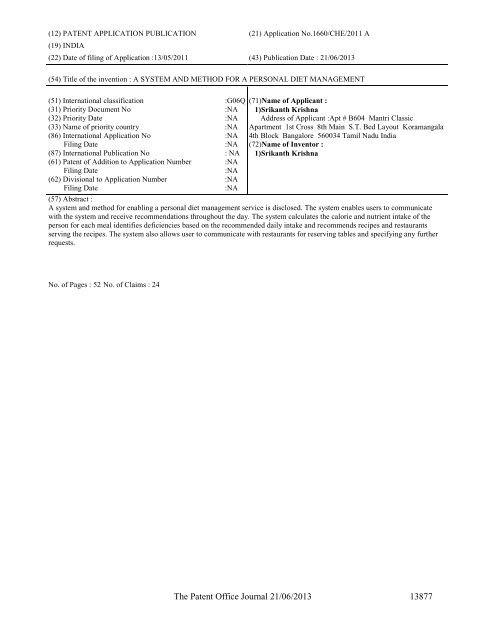 Part-I - Controller General of Patents Designs and Trademarks