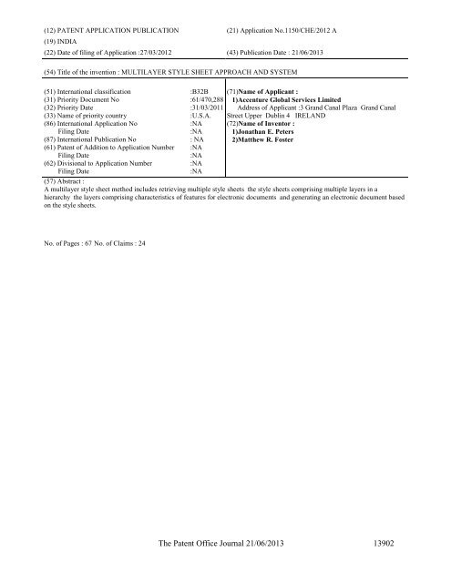 Part-I - Controller General of Patents Designs and Trademarks