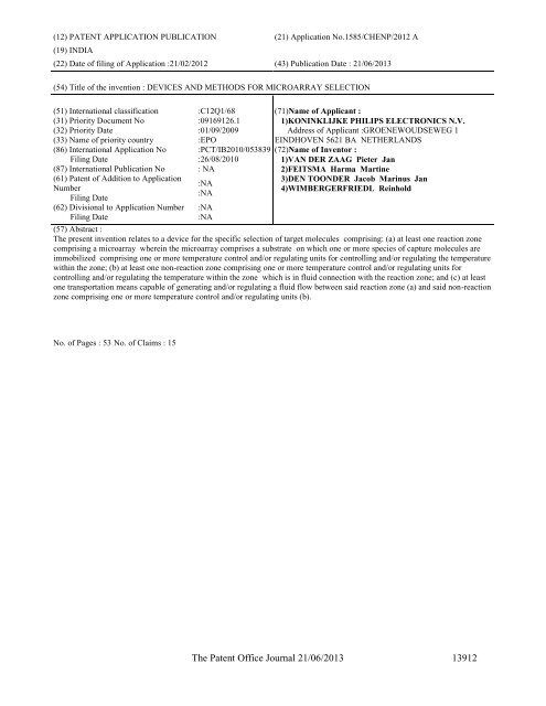 Part-I - Controller General of Patents Designs and Trademarks