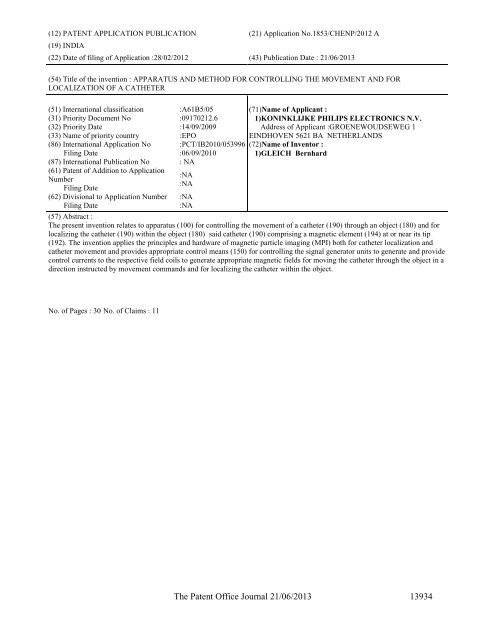 Part-I - Controller General of Patents Designs and Trademarks