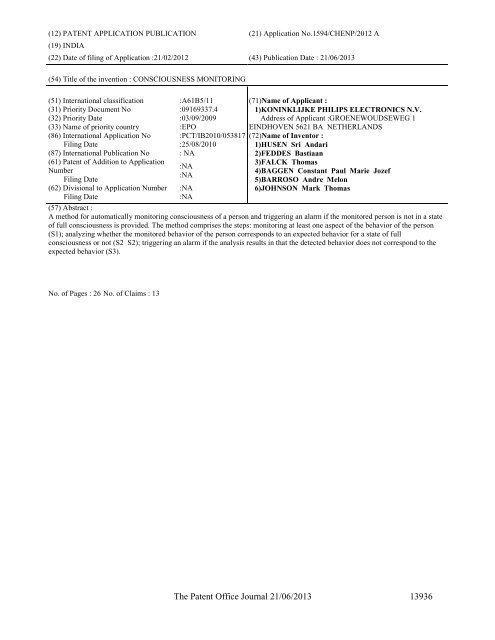 Part-I - Controller General of Patents Designs and Trademarks