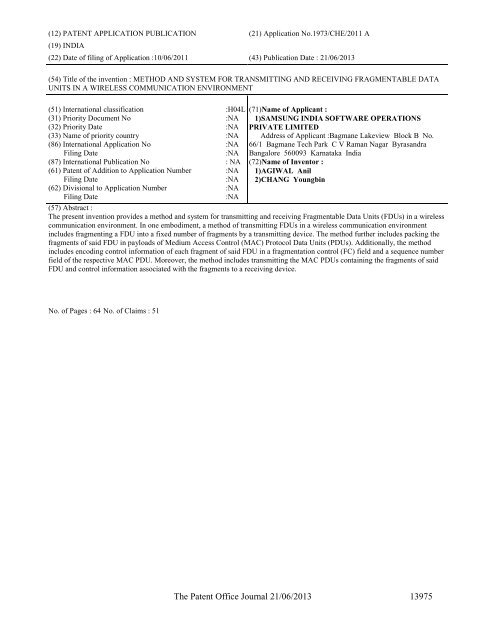 Part-I - Controller General of Patents Designs and Trademarks