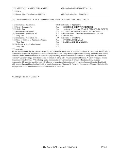 Part-I - Controller General of Patents Designs and Trademarks