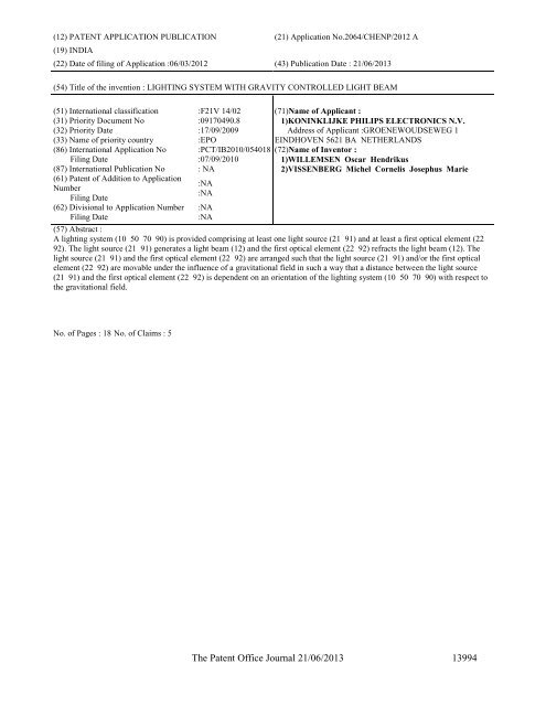 Part-I - Controller General of Patents Designs and Trademarks