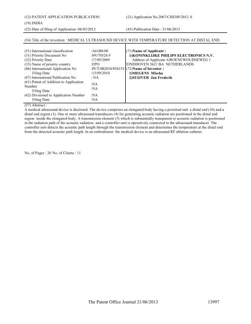 Part-I - Controller General of Patents Designs and Trademarks