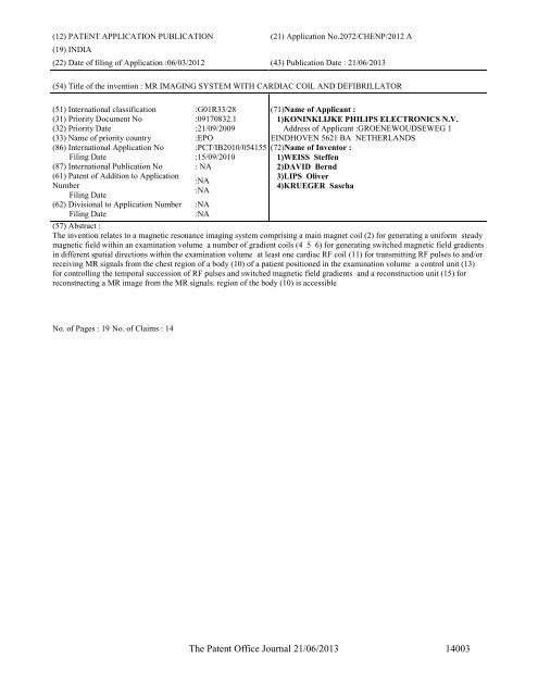 Part-I - Controller General of Patents Designs and Trademarks