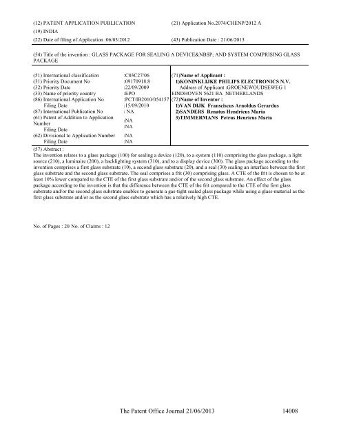 Part-I - Controller General of Patents Designs and Trademarks