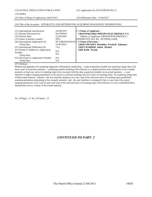 Part-I - Controller General of Patents Designs and Trademarks