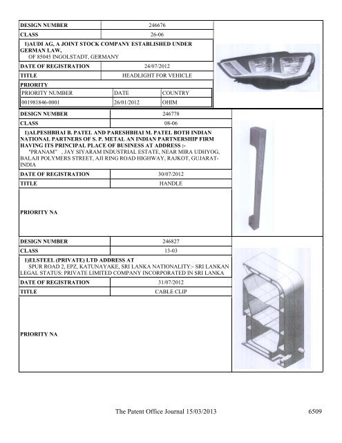 Part-II (Design) - Controller General of Patents Designs and ...