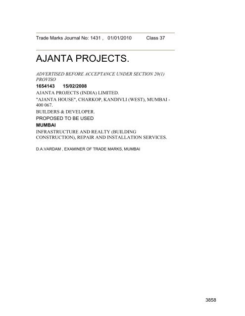 Class 35 to 99 and Notice - Controller General of Patents Designs ...