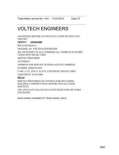 Class 35 to 99 and Notice - Controller General of Patents Designs ...