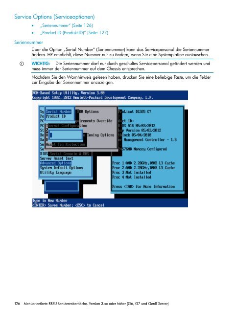 HP ROM-Based Setup Utility Benutzerhandbuch - Hewlett Packard