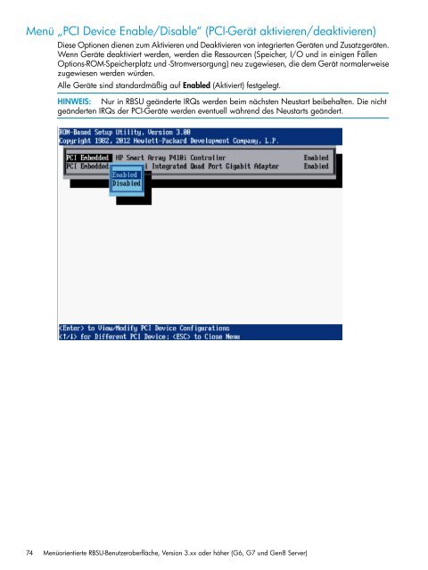 HP ROM-Based Setup Utility Benutzerhandbuch - Hewlett Packard