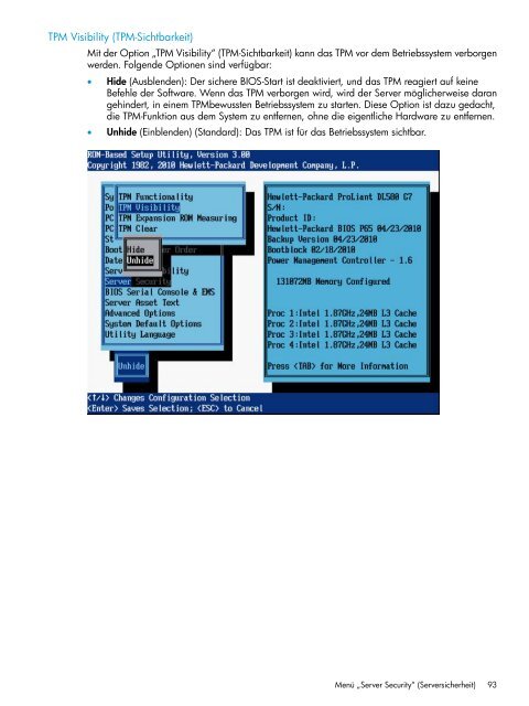 HP ROM-Based Setup Utility Benutzerhandbuch - Hewlett Packard