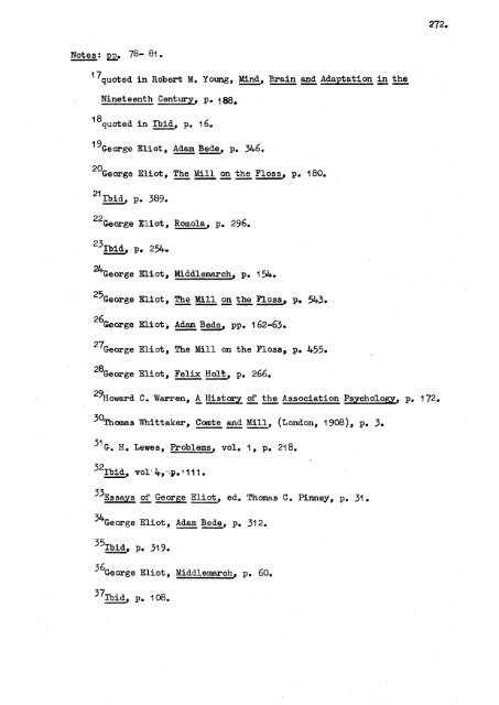 A study of characterisation in the novels of George Eliot