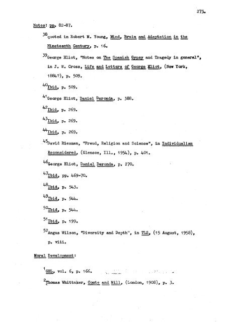 A study of characterisation in the novels of George Eliot