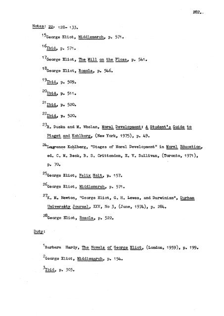 A study of characterisation in the novels of George Eliot