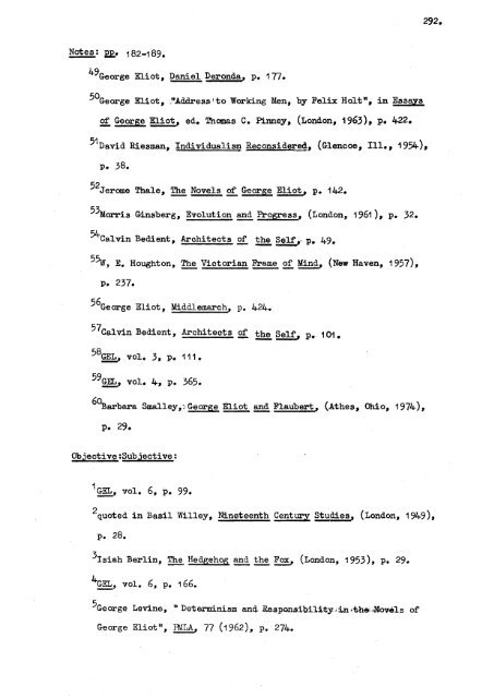 A study of characterisation in the novels of George Eliot