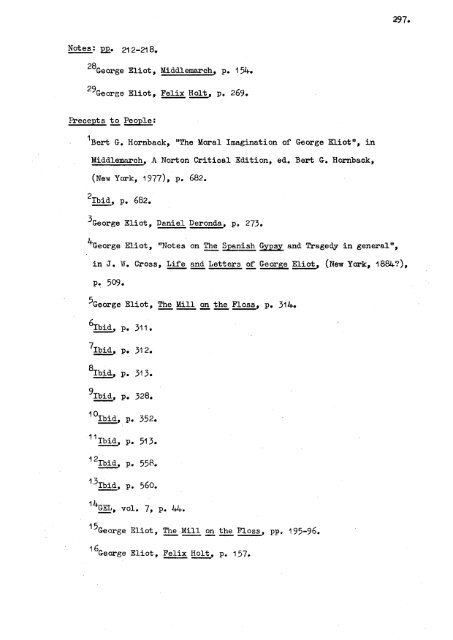 A study of characterisation in the novels of George Eliot