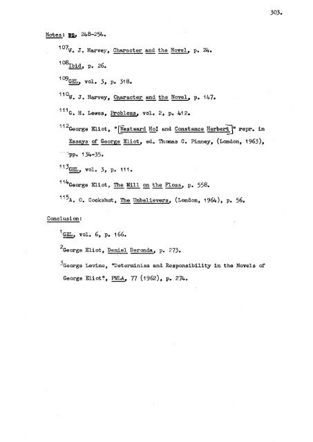 A study of characterisation in the novels of George Eliot